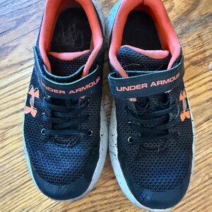 Under Armour Kids' Black and Orange Sneakers